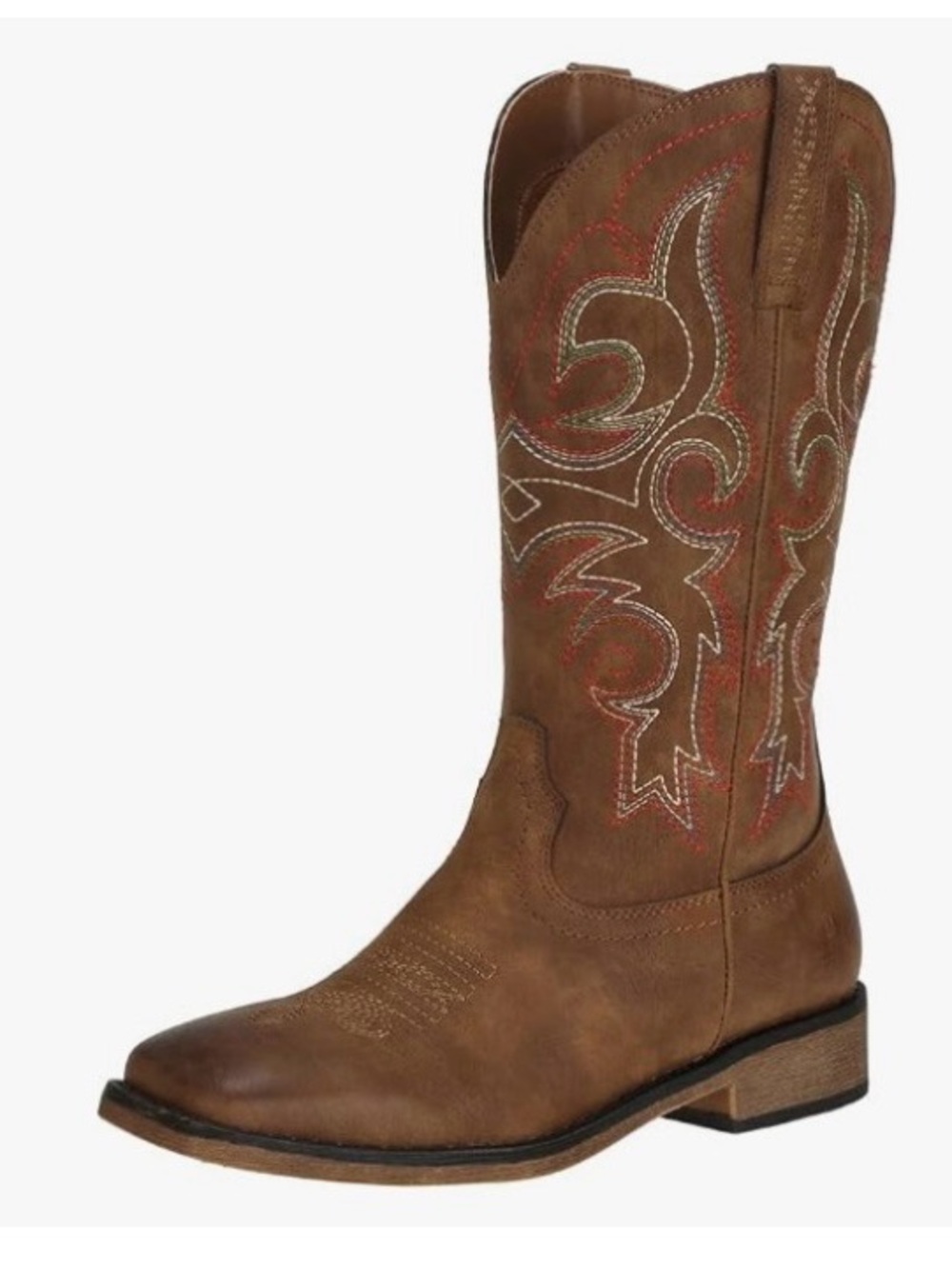 Shesole Brown Western Cowboy Boots with Embroidered Shaft EU Size 41=US Size 10
